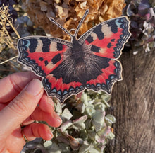 Load image into Gallery viewer, Small Tortoiseshell butterfly wooden Christmas decoration