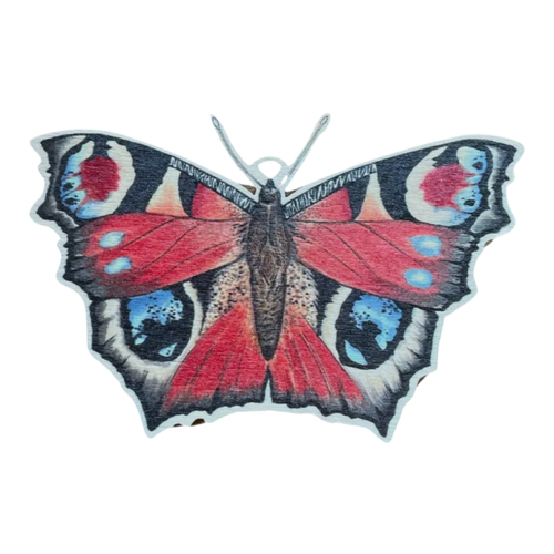 Peacock butterfly wooden Christmas decoration