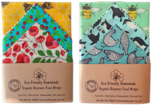 Load image into Gallery viewer, Three of Each Set of 3 (L, M, S) Organic Beeswax Wraps