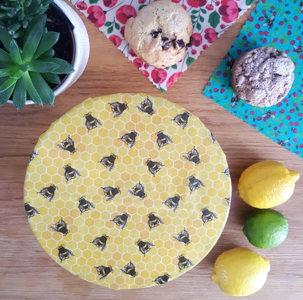 Three of Each Set of 3 (L, M, S) Organic Beeswax Wraps