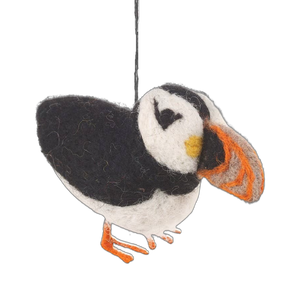 Handmade Felt Biodegradable Hanging Puffin Decoration