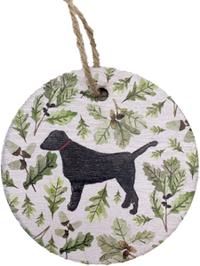 Wooden Black Labrador Christmas Decoration