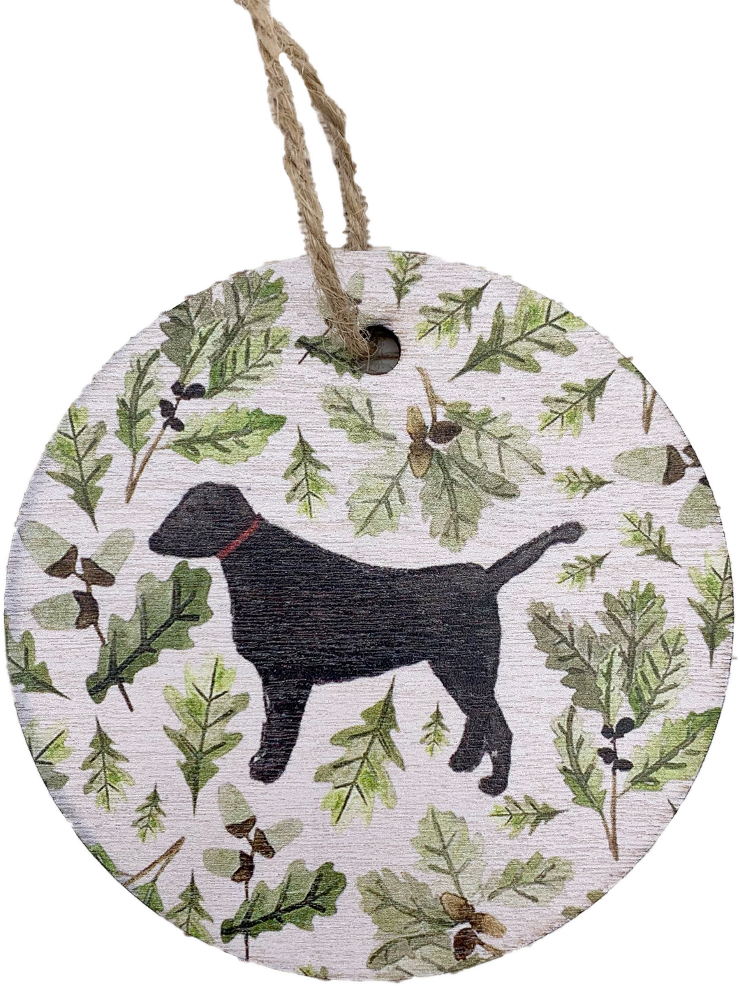 Wooden Black Labrador Christmas Decoration