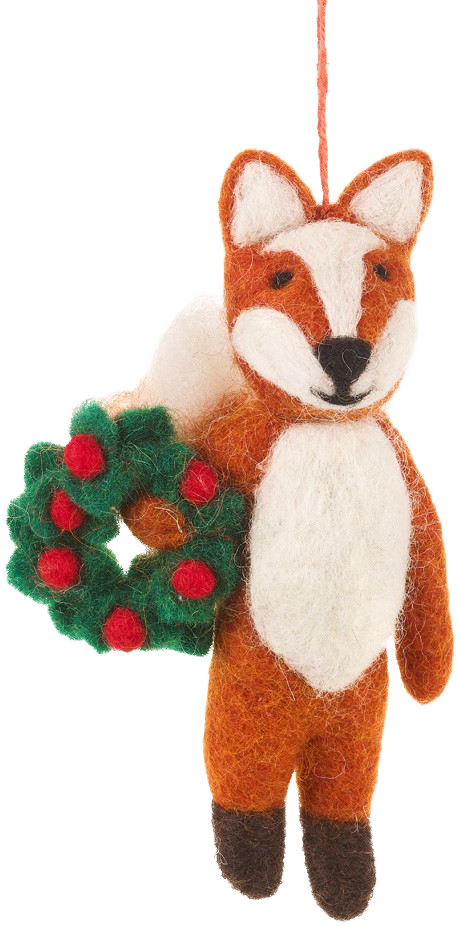 Handmade Felt Biodegradable Christmas Finley Festive Fox