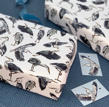 Load image into Gallery viewer, Heron Wrapping Paper (Two folded sheets &amp; two tags)
