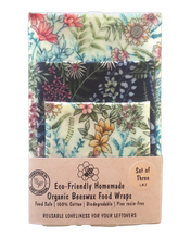 Load image into Gallery viewer, Organic Beeswax Wraps (L, M, S) - Botanical
