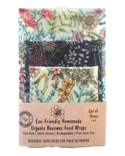 Organic Beeswax Wraps (L, M, S) - Botanical