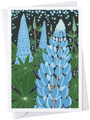 Lupins and a Honey Bee Card