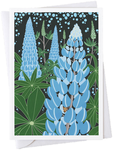 Lupins and a Honey Bee Card